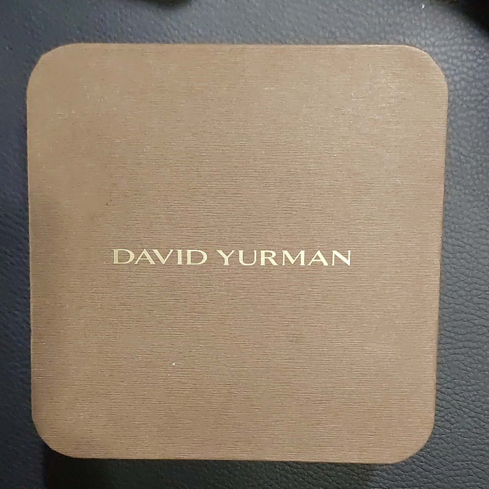 David Yurman Tan Jewelry Box with Gold Logo